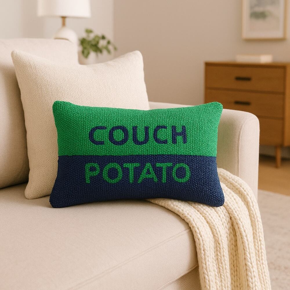 Kate Spade x Target “Couch Potato” Beaded Throw Pillow Green & Navy Accent Decor